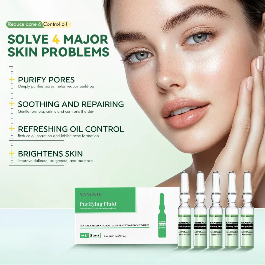 2ml Centella Facial Serum for Dermapen Hyaluronic Acid Acne Solution Ampoule Glutathione Fine Lines Hydrate Fluid 5/20PCS