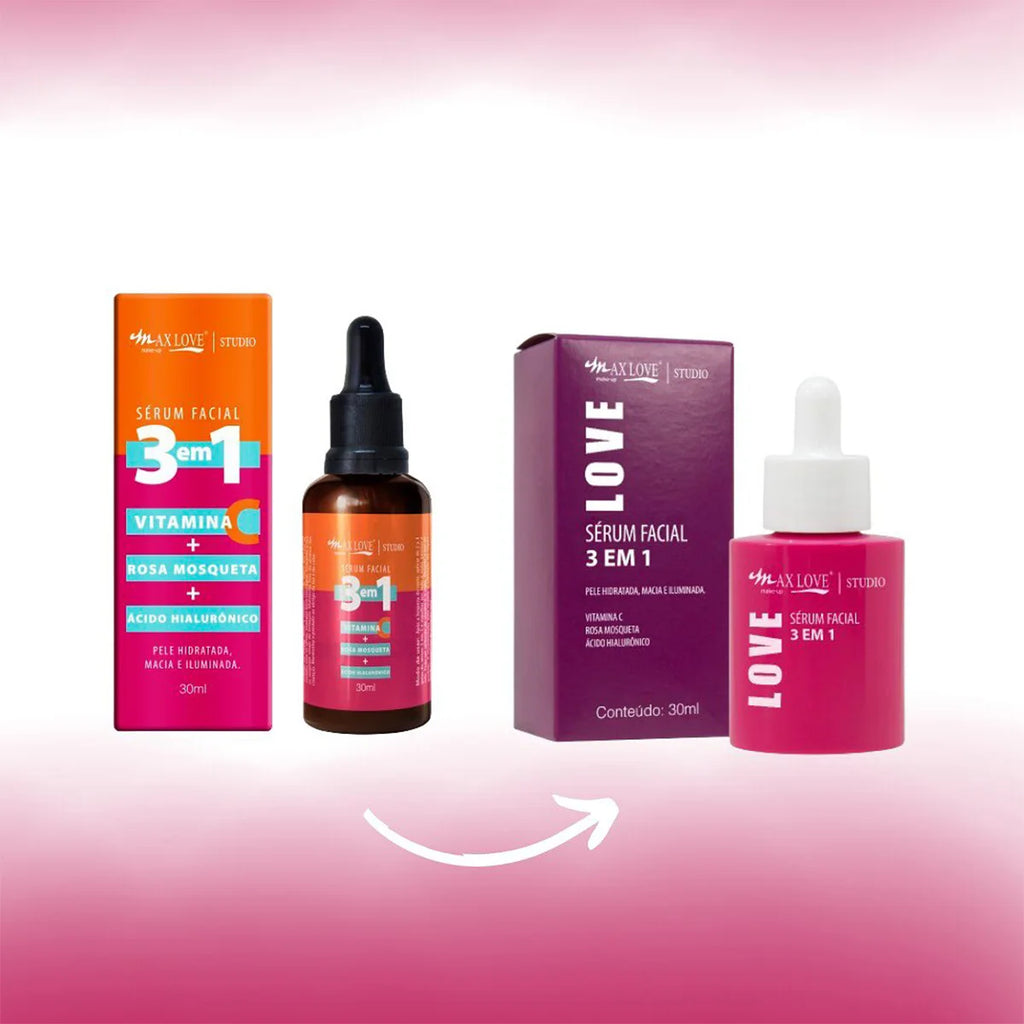 3 in 1 Vitamin C Facial Serum Pink Mosquito Hyaluronic Acid 30ml - Max Love