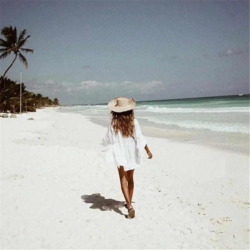 Sexy Cover Up Bikini Women Swimsuit Cover-up Beach Bathing Suit Beach Wear Knitting Swimwear Mesh Beach Dress Tunic Robe