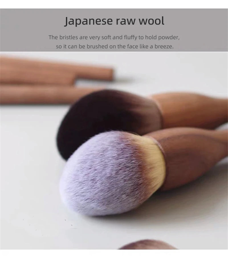 New 1Pcs European Vintage Wood Handle Makeup Brush High Quality Walnut Loose Powder Blush Foundation Contour Brush Super Soft