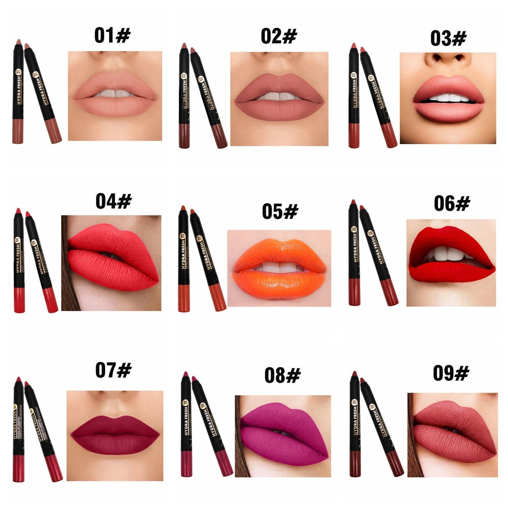 9 Colors Matte Lipstick Pen Makeup Long Lasting Waterproof Velvet Lip stick Soft Moisturizing Smooth Beauty Sexy Nude Lips Tint