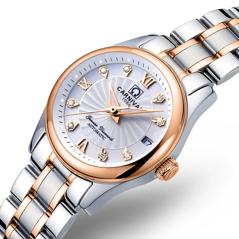 Carnival Women Watches Top Luxury Brand Ladies Automatic Mechanical Watch Women Sapphire Waterproof Relogio Feminino Reloj Mujer