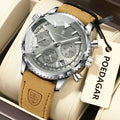 POEDAGAR Original Men's Clock Chronograph Date Waterproof Luminous Luxury Male Wristwatch Fashion Leather Quartz Watches For Man