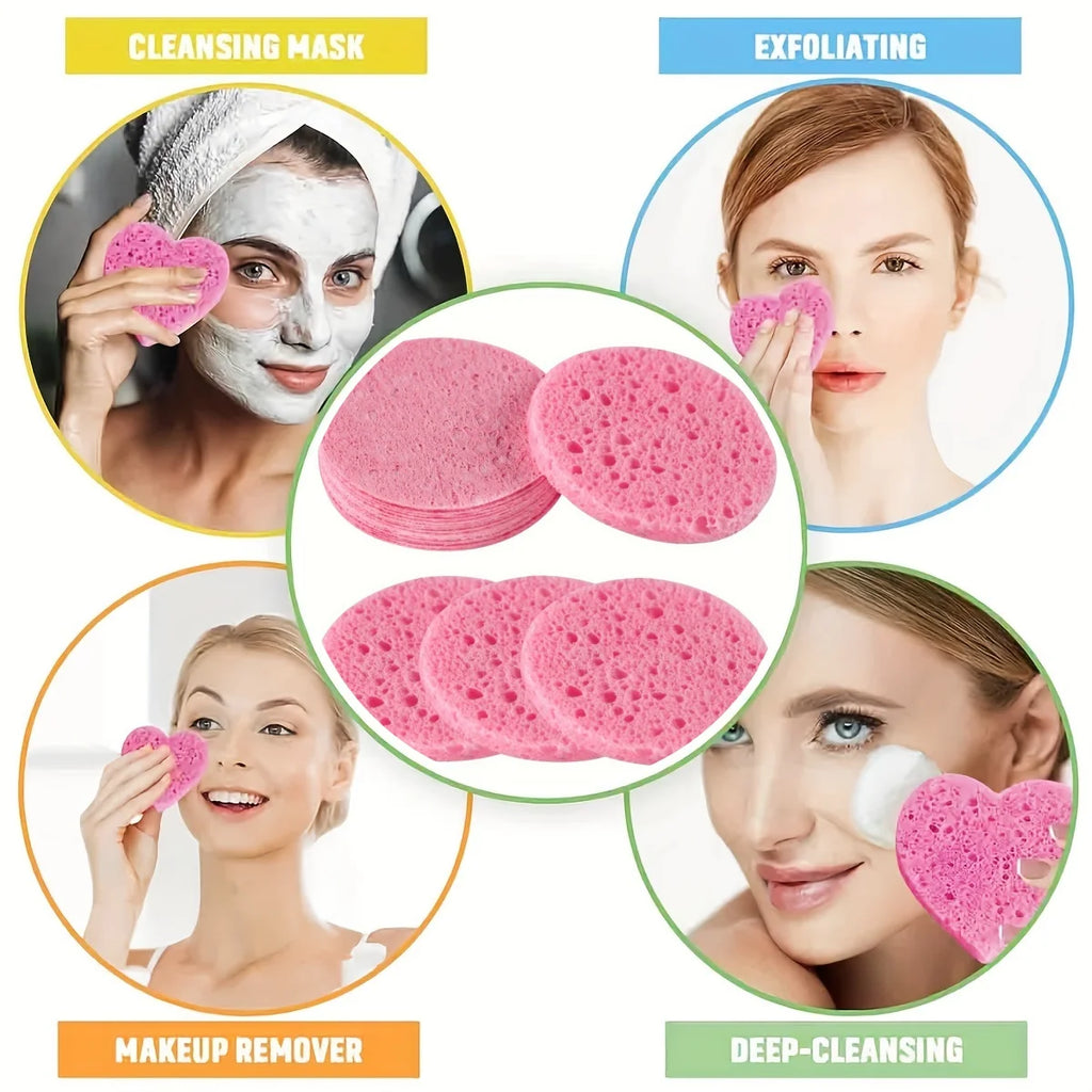 إسفنجة تنظيف الوجه المضغوطة للتقشير وإزالة المكياج | Compressed Facial Sponges Exfoliating Makeup Removal