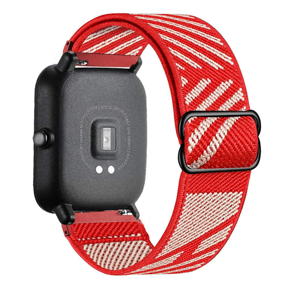 20mm/22mm band For Amazfit GTS 4 /2/2e/3/Mini/GTR 4/3/Pro/GTR2/47mm/42mm/stratos Nylon Elastic Watch Bracelet Amazfit bip strap