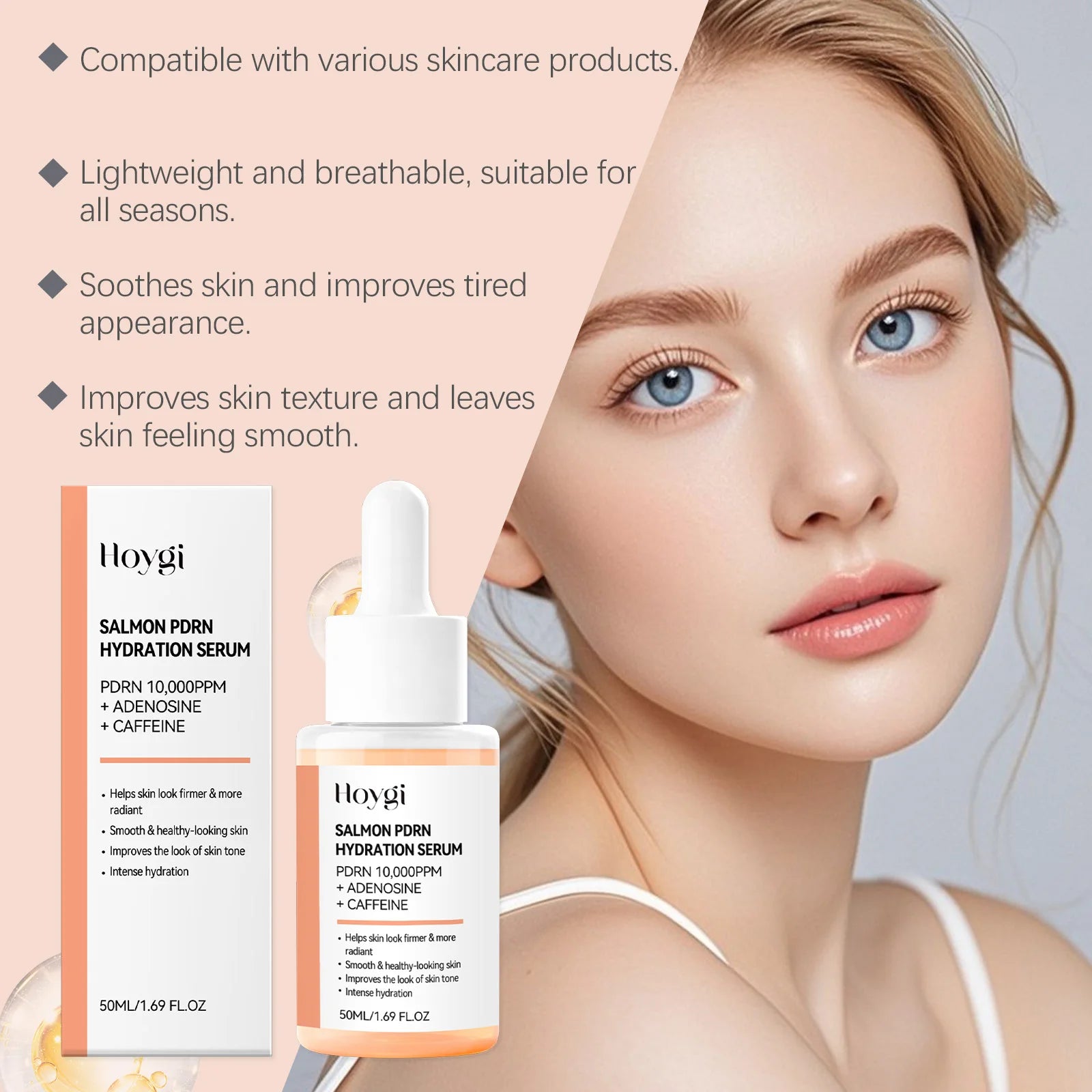 سيروم السالمون للوجه - ترطيب وإشراق ونعومة | Salmon Facial Essence Hydrating Brightening Serum
