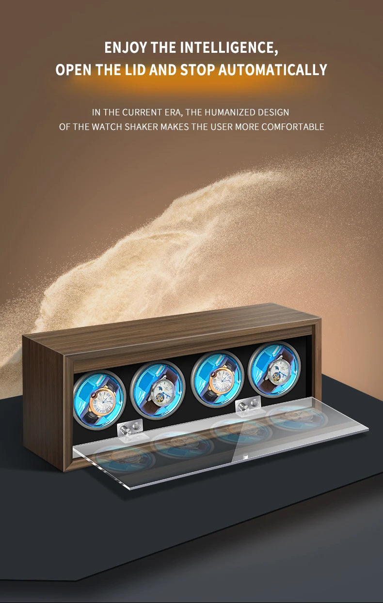 Luxury Wood Automatic Watch Winder Watches Box1 2 3 4 Slots With Japanese Marlboro Movement Watch Cabinet Clock Storage Box