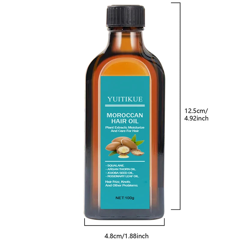 زيت الشعر المغربي بمستخلصات نباتية لإصلاح التجعد والتشابك | Moroccan Hair Oil Plant Extracts Repair Frizz Tangles Hair Care
