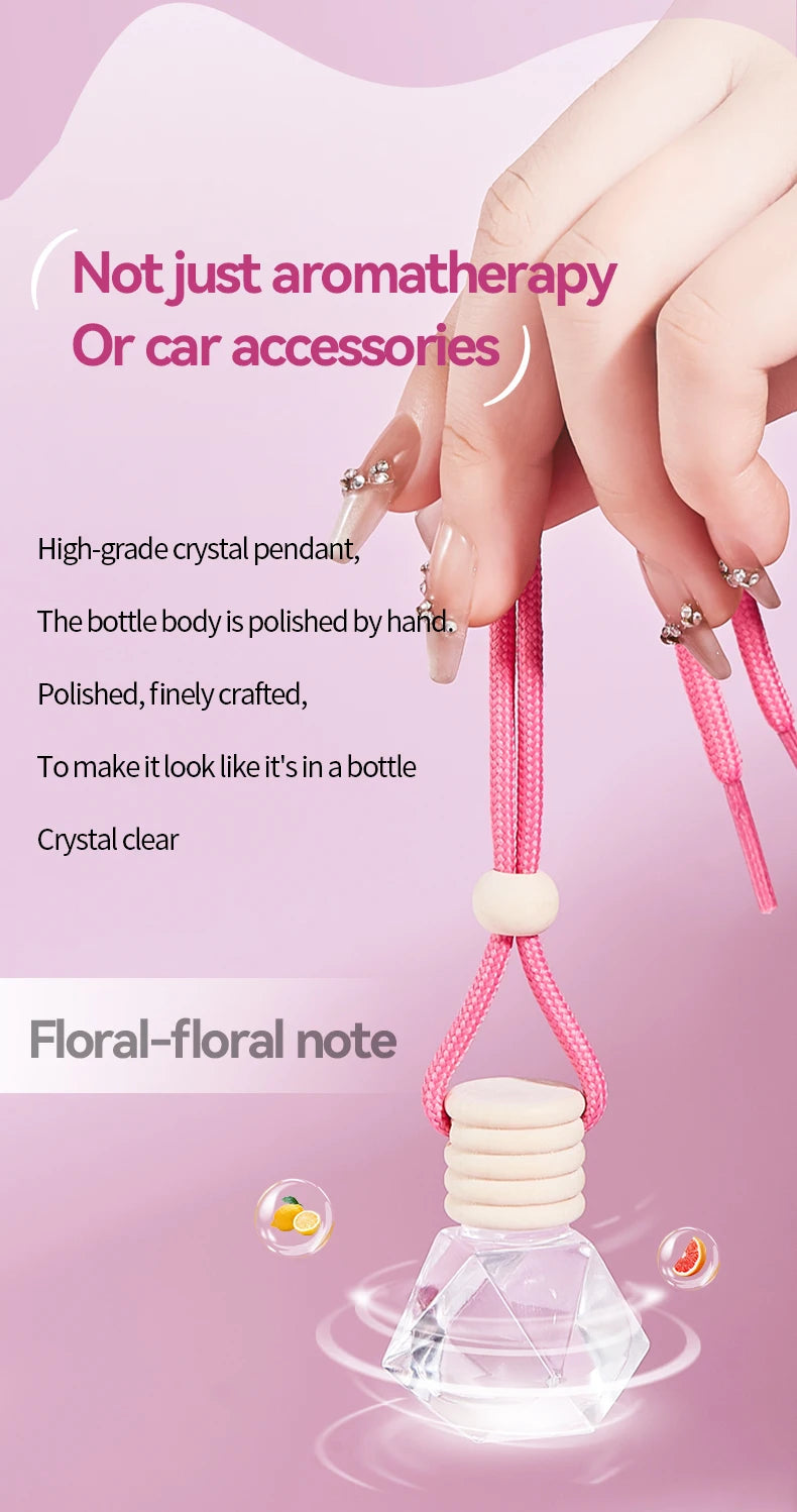 معطر سيارة وردي فاخر معلق لتعطير السيارة وتنقية الهواء | Pink Car Fragrance Pendant Interior Accessories Fresh Air Perfume