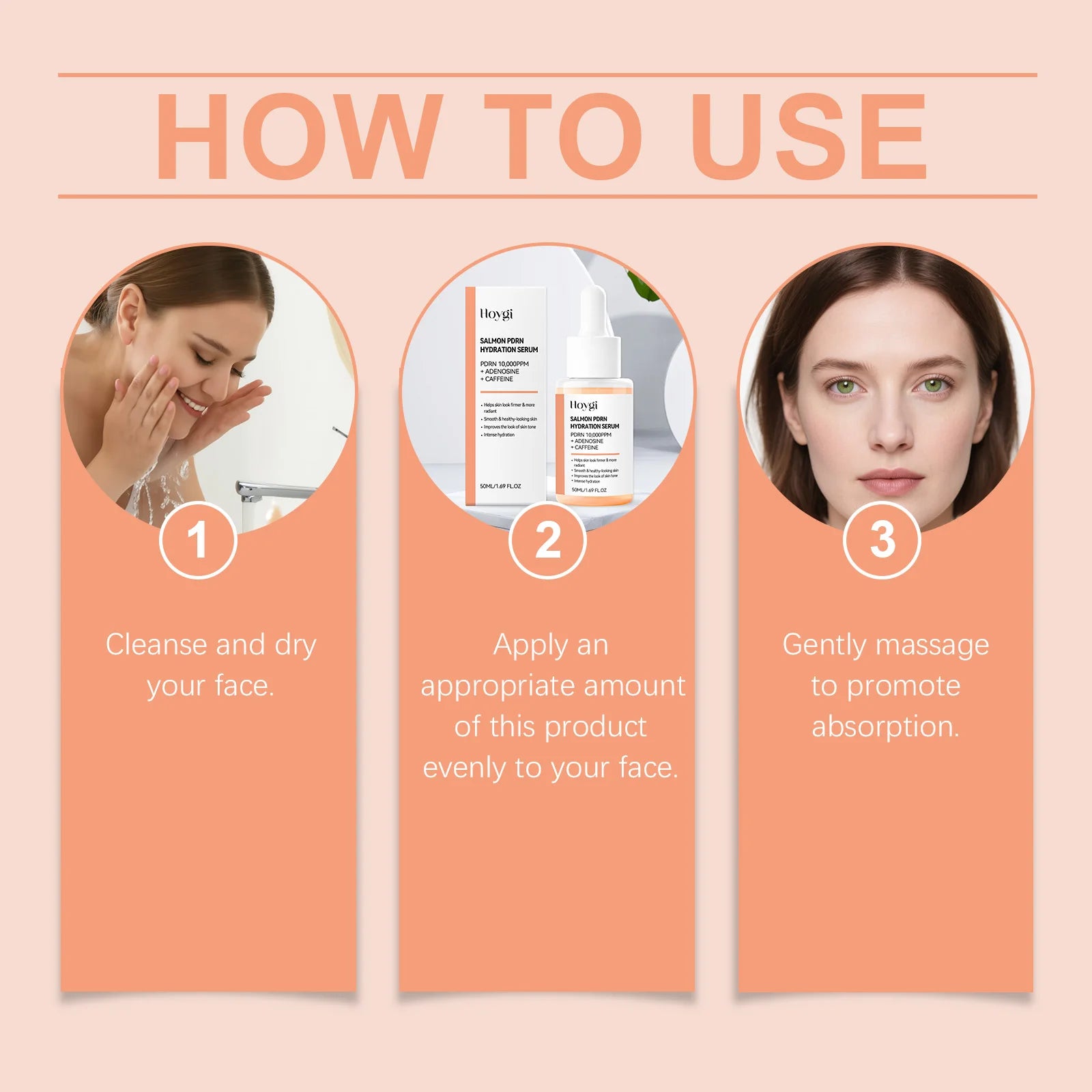 سيروم السالمون للوجه - ترطيب وإشراق ونعومة | Salmon Facial Essence Hydrating Brightening Serum