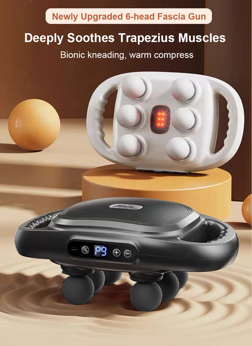 Fascia Massage Gun High Frequency Muscle Massager Gun Body Back Waist Shoulder Massage Machine 16 Heads Professional Fascia Gun