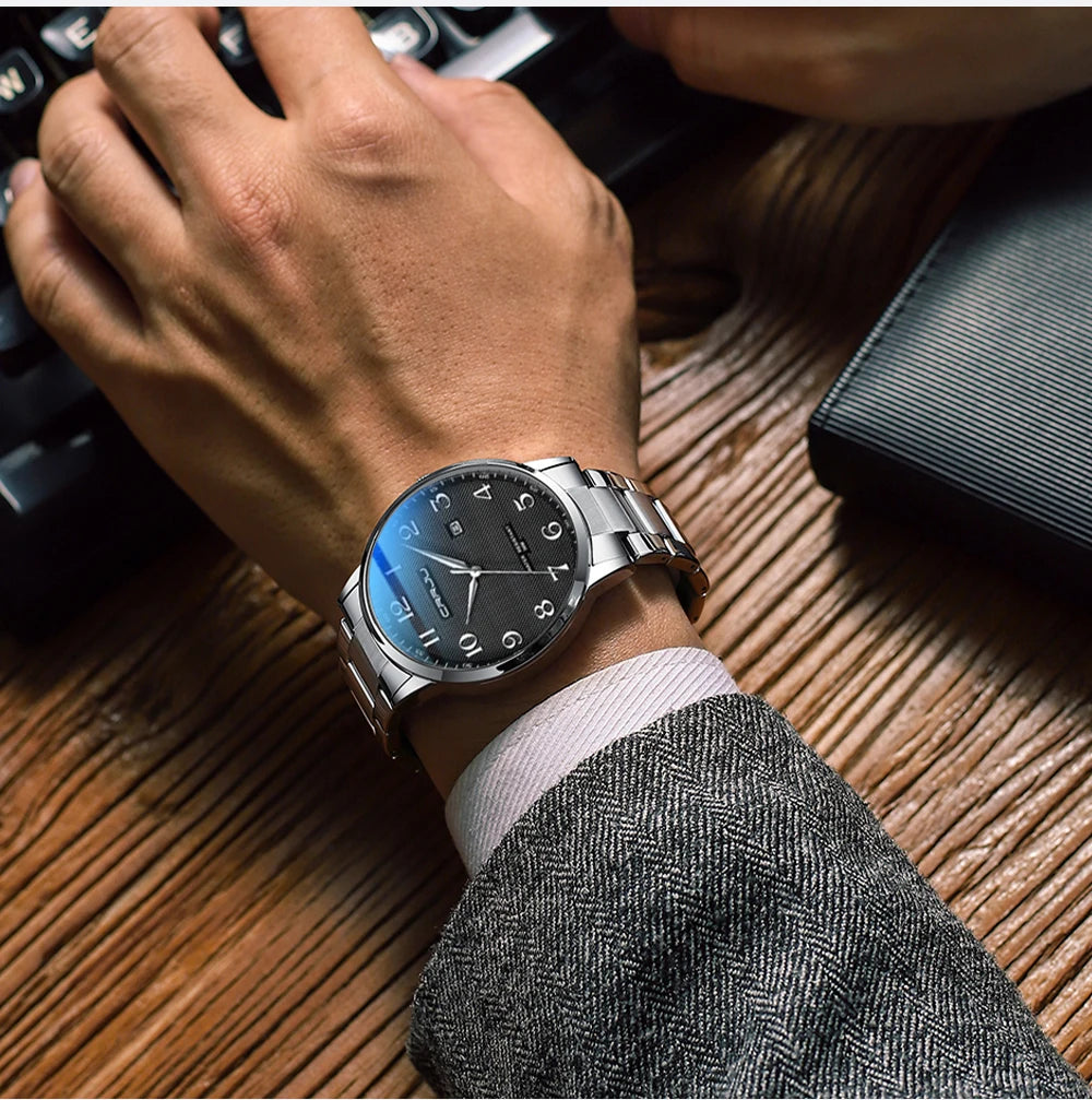 CRRJU New Fashion Men's Watches Stainless Steel Top Brand Luxury Waterproof Men Quartz Wristwatches Relogio Masculino