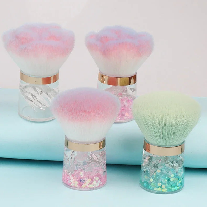 Nail Art Mushroom Rose Head Brush Remove Nail Dust Brush Polish Powder Cleaning Tool Beauty Makeup Brushes Manicure Accessories