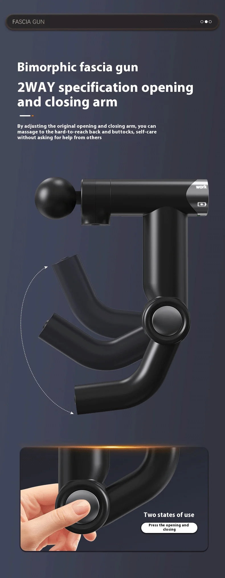 Deep Muscle Massage Gun Folding Fascia Gun Electric Percussion Pistol Massager For Body Neck Back Leg Fitness Tool 32 Levels