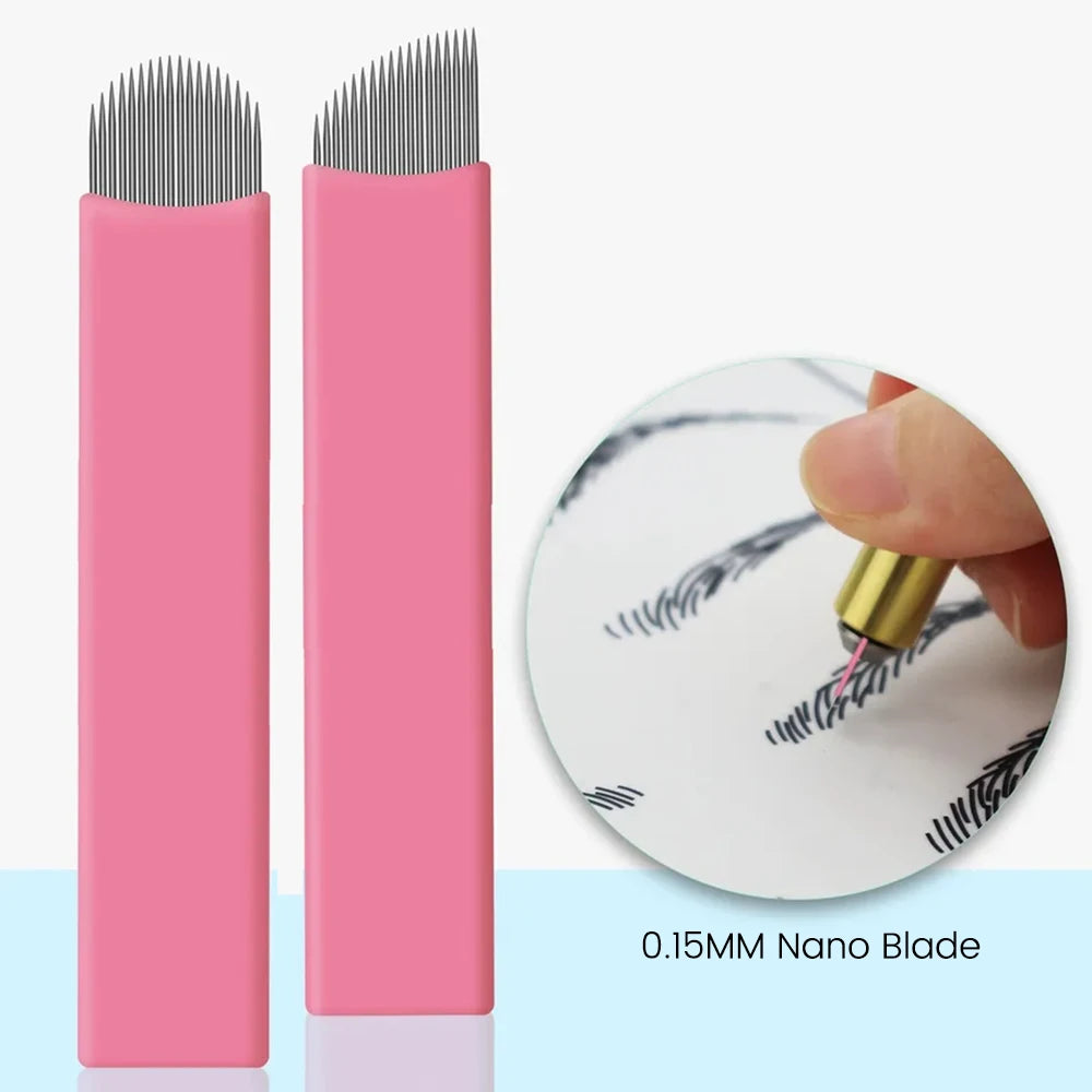Disposable Eyelash Brushes Kits Microblading Needles Dia 0.15MM Micro Tebori Blades Tattoo Eyebrow Supplies Makeup Applicators