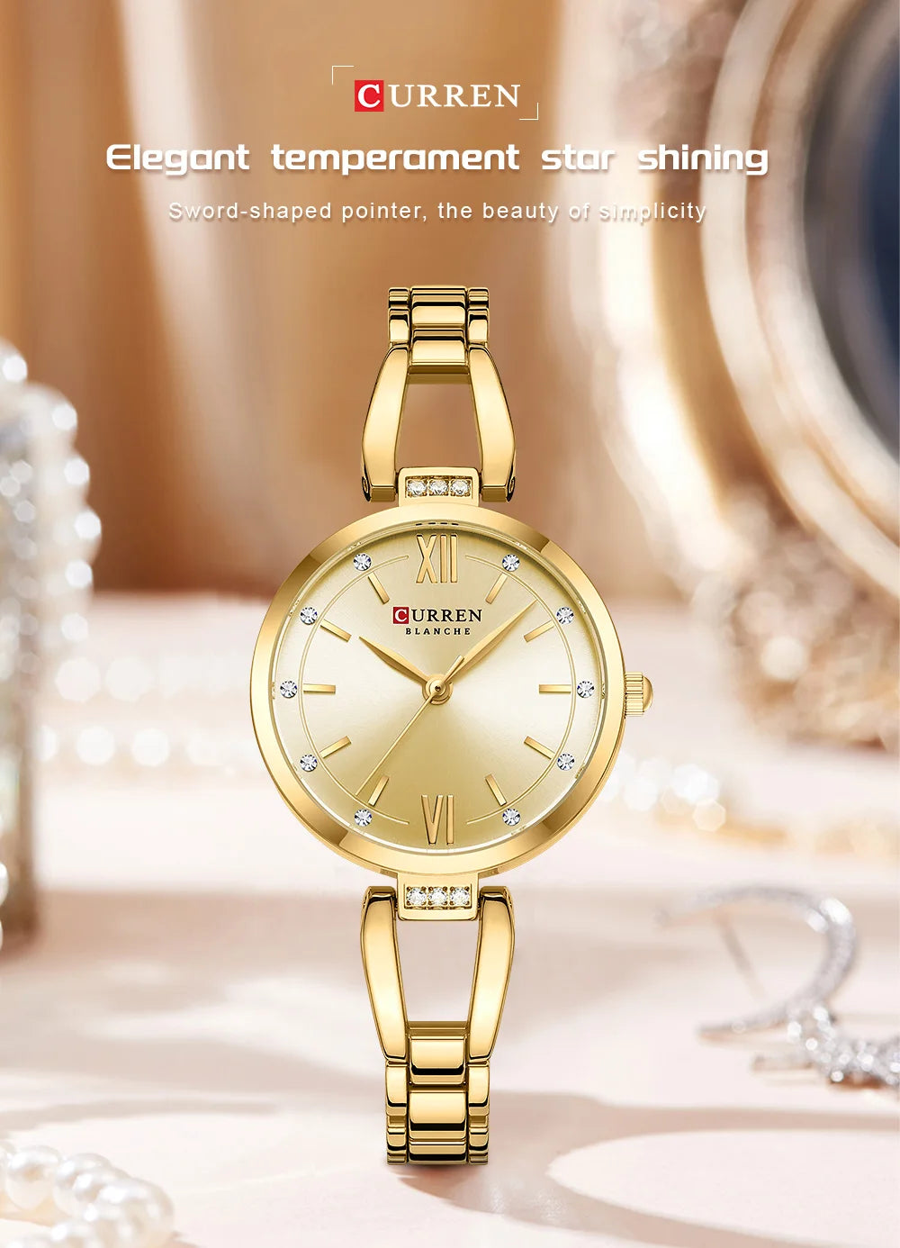CURREN Brand Retro Quartz Watch Classic Roman Scale Ladies Bracelet Watches Women High Quality Wristwatch Vintage Female Clock