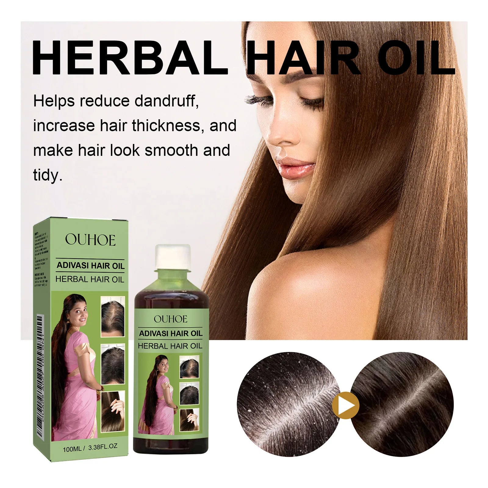 زيت نمو الشعر الهندي Adivasi بالروزماري 100مل مغذي ومرمم | Hair Growth Oil Adivasi Rosemary 100ml Nourishing Repair Scalp