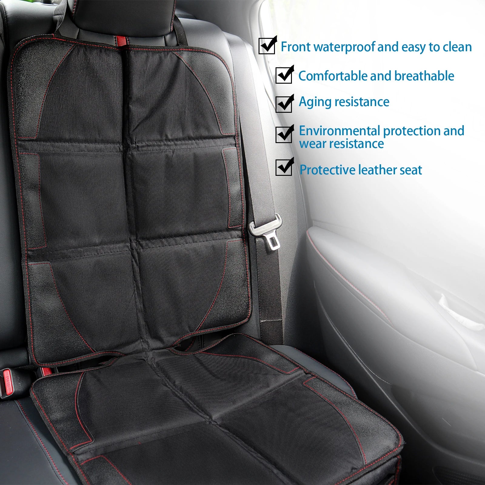Car Seat Cover Child Children Kids Safety Seat Protective Sheet Mat Pad Auto Baby Seat Protector Pet Dirt Kick Mat Organizer BLK