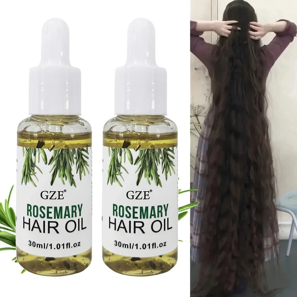 زيت الروزماري GZE لنمو الشعر لجميع أنواع الشعر | GZE Rosemary Oil Hair Growth All Types Straight Waves Chemically Treated