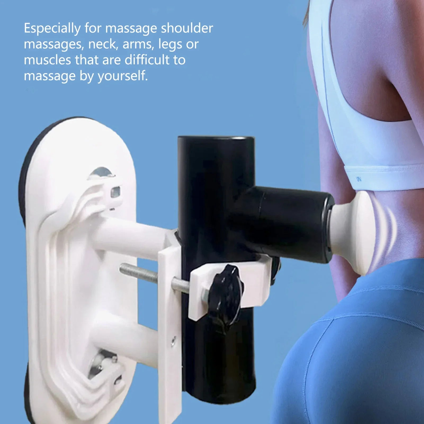 Massage Gun Holder Suction Base Holder Double With Massage Heads Massage Gun  Grip Support Self Massage Tool
