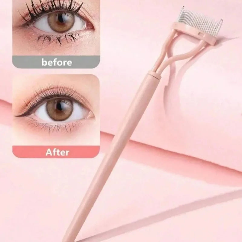 1/2Pcs Ergonomic Eyelash Comb Separator - Curved Comb Belt with Dust Cover Clear Root Styling Tool for Eyelashes