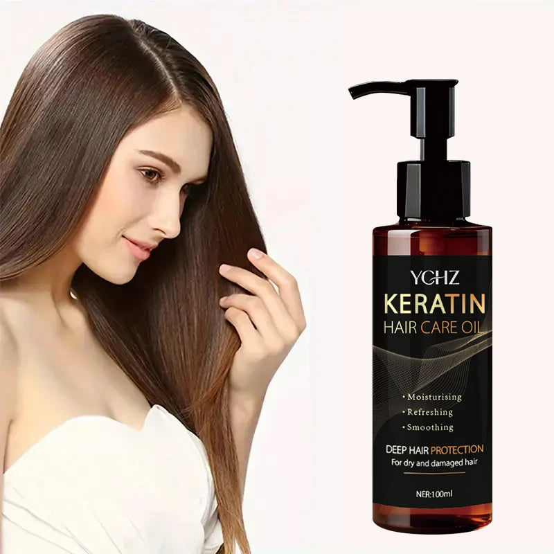 زيت كيراتين للشعر مغذي ومحمي برائحة عطرية لجميع الأنواع | Keratin Hair Oil Nourishing Moisturizing Shiny Smooth Charming Fragrance