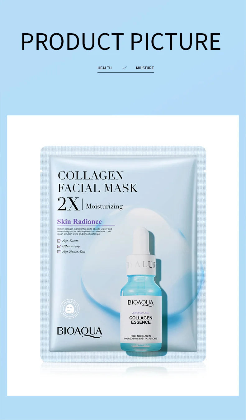 20pcs BIOAQUA Moisturizing Face Mask Whitenting Facial skincare Anti-aging Wrinkle Hydrating Facial Sheet Mask Skin Care