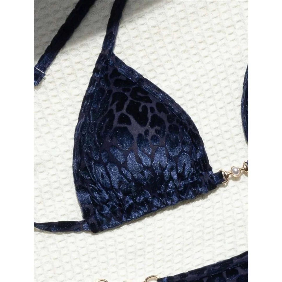 S - XL Leopard Halter Mini Micro Thong Bikini Women Swimwear Female Swimsuit Two-piece Bikini set Bather Bathing Suit Swim K5207