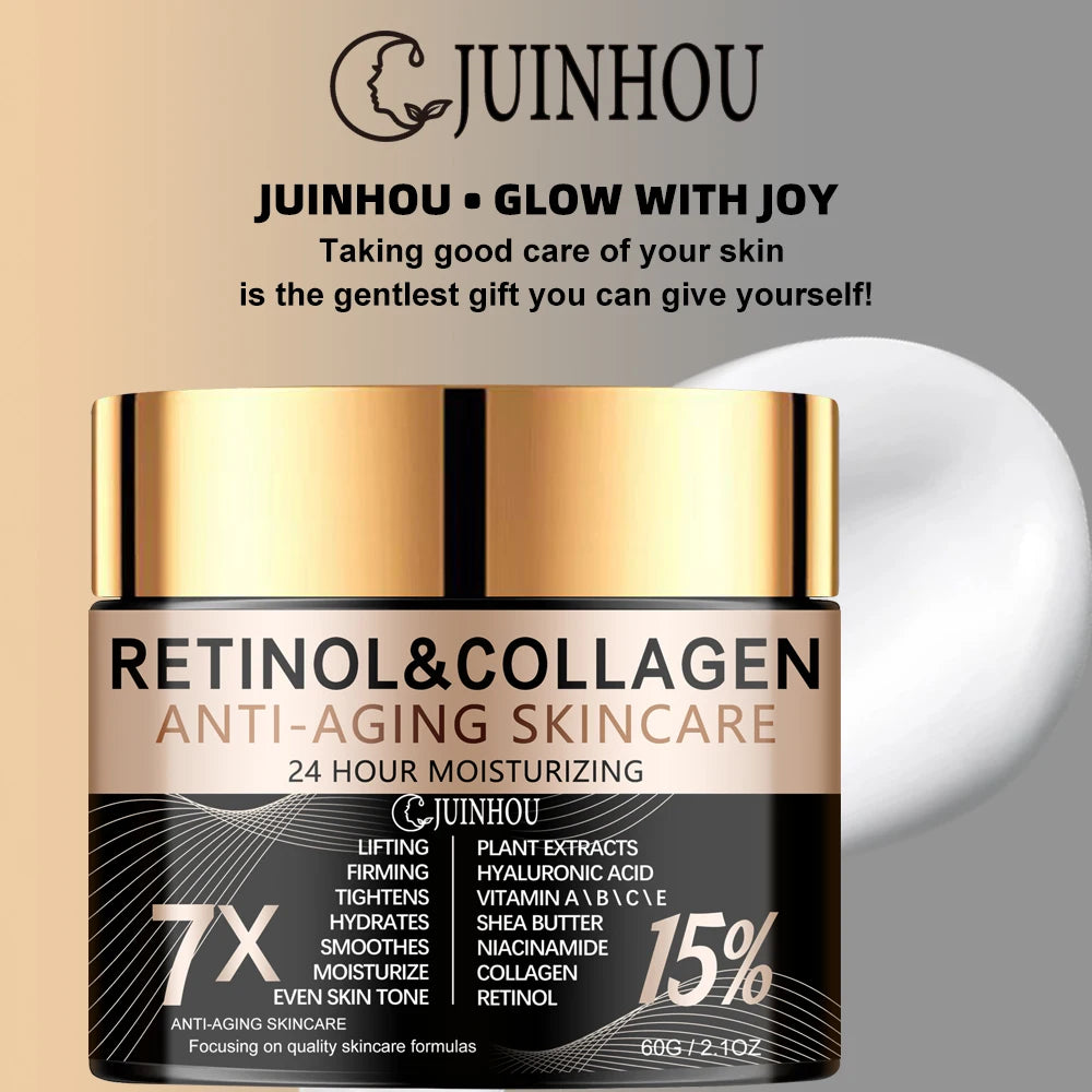 كريم ريتينول وكولاجين للرجال مضاد للشيخوخة ومرطب | JUINHOU Men's Retinol Collagen Anti-Aging Cream Moisturizing