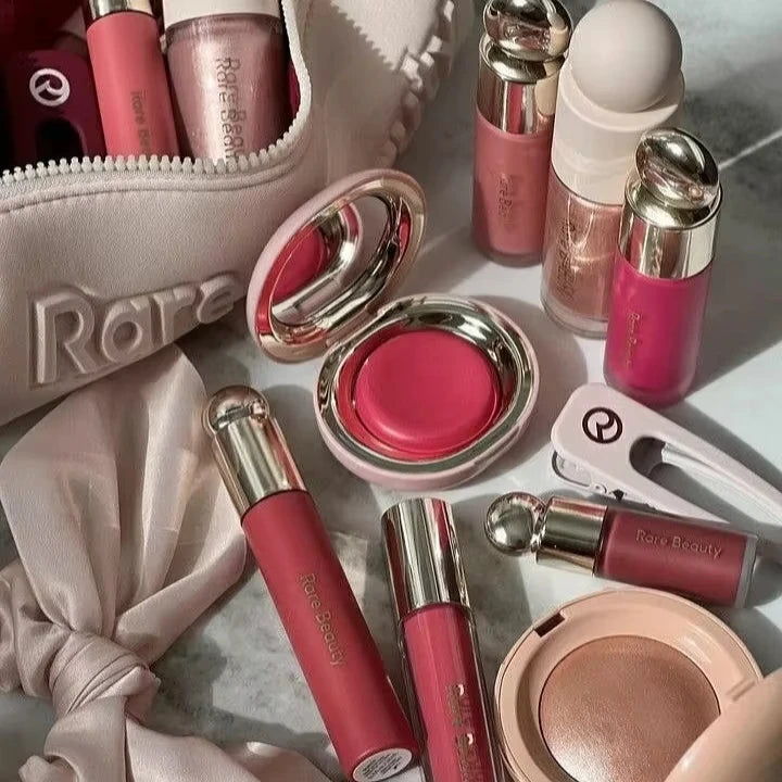 بلش وجلوس شفاه Rare Beauty مشرق وأنيق مع علبة | Rare Beauty Blush Lip Gloss Brightening Silky Contour Makeup
