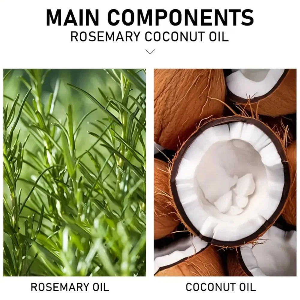 زيت الروزماري وجوز الهند لنمو الشعر وتقوية الجذور | Rosemary Coconut Oil Hair Growth Nourishing Scalp Treatment Loss