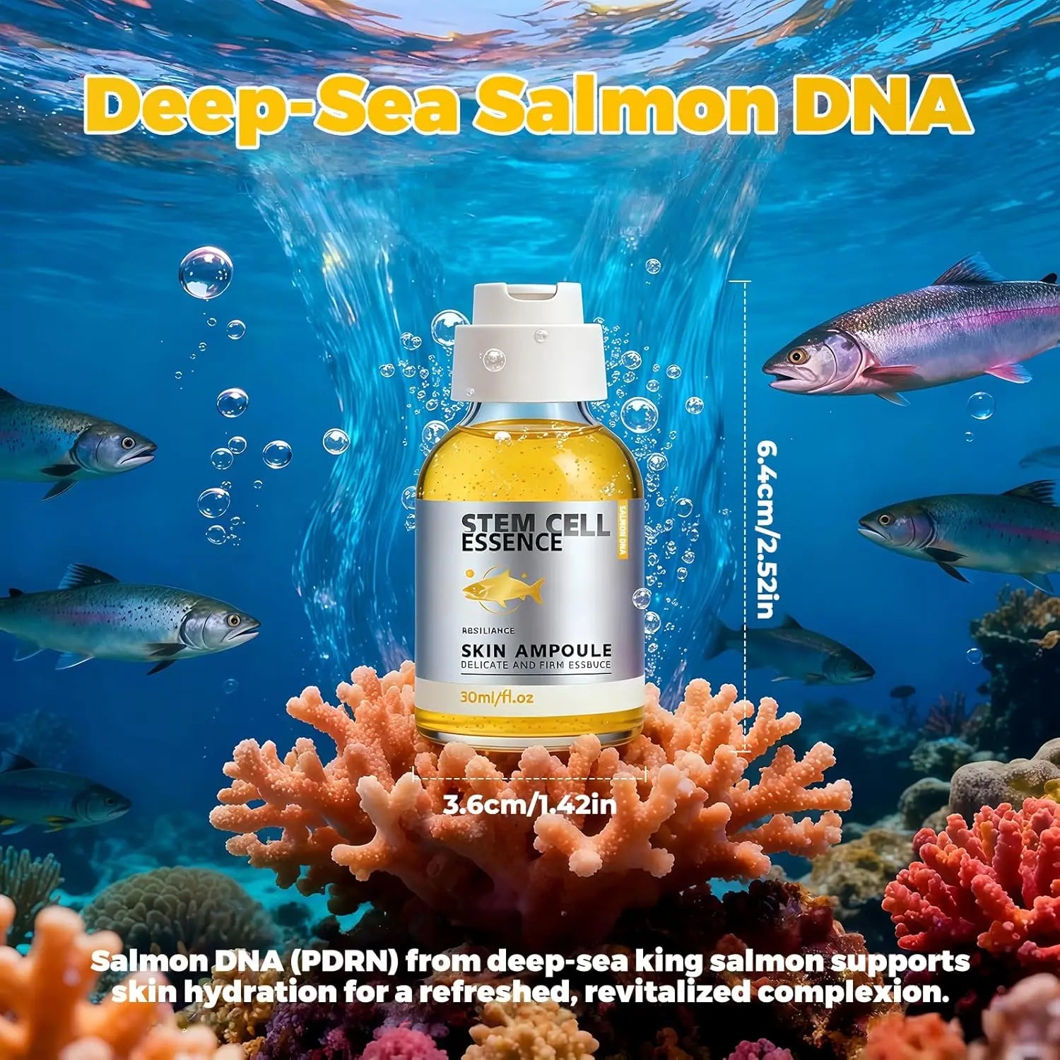 سيروم أمبولة حمض نووي سالمون PDRN ونياسيناميد للترطيب والإشراق | Salmon DNA Ampoule PDRN Niacinamide Deep Hydration Radiance Serum