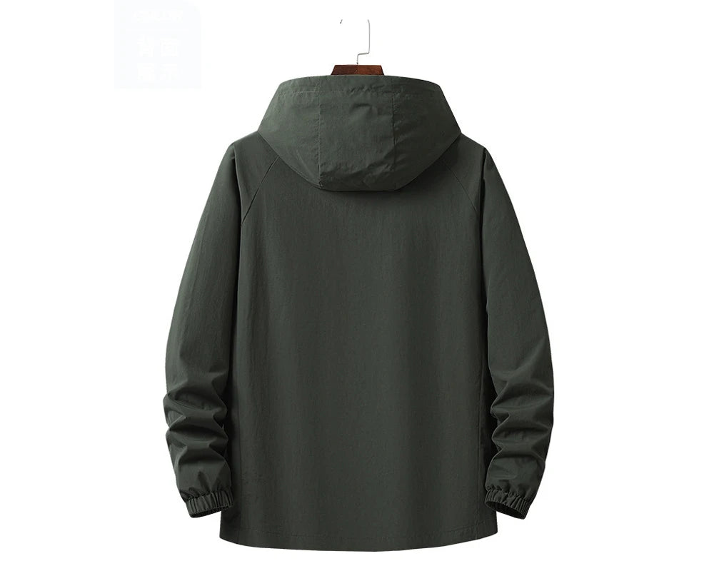 Autumn Men's Hiking Waterproof Jackets Men Outdoor Quick Dry Sports Climbing Hooded Coats Men Breathable Windbreaker Jackets 5XL