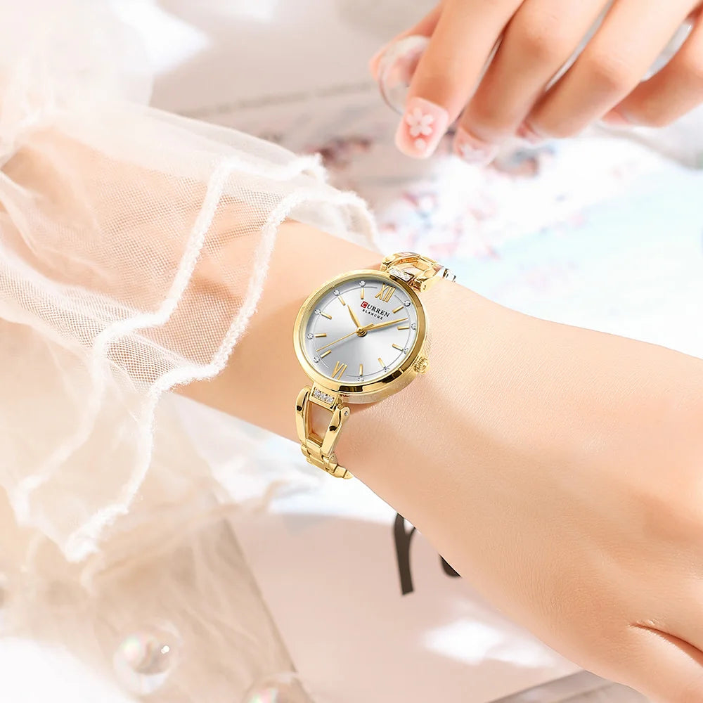 CURREN Brand Retro Quartz Watch Classic Roman Scale Ladies Bracelet Watches Women High Quality Wristwatch Vintage Female Clock