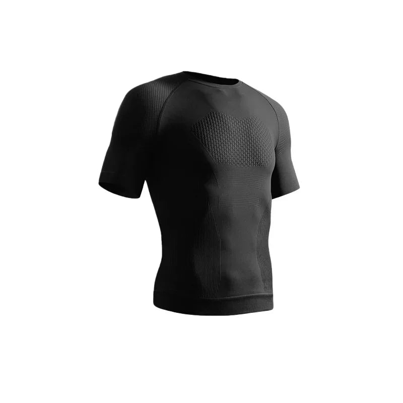 Summer Men Compression Gym Running T Shirt Breathable Short Sleeve T-Shirt Man Casual Tops Seamless Fitness Shirts Man Clothes