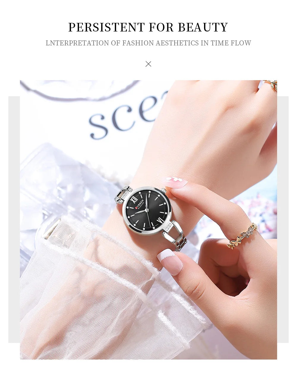 CURREN Brand Retro Quartz Watch Classic Roman Scale Ladies Bracelet Watches Women High Quality Wristwatch Vintage Female Clock