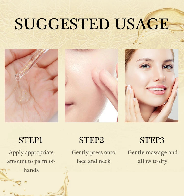 24K Gold Face Serum Dark Spot Remover Niacinamide Serum Hyaluronic Acid Anit-Wrinkle Whitening Facial Skin Care Products