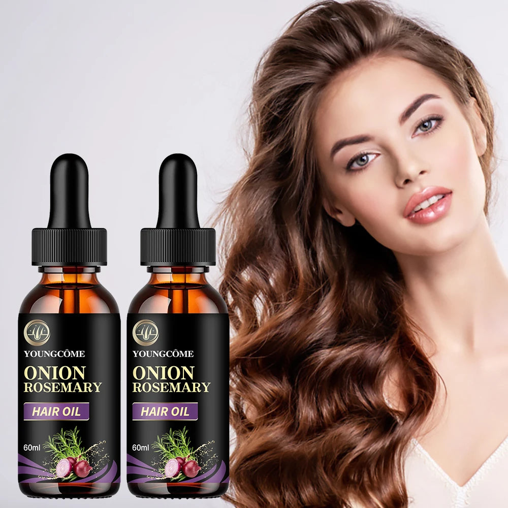 زيت عناية الشعر بالبصل والروزماري والنعناع مغذي ومقوي | Hair Care Oil Onion Rosemary Peppermint Nourishing Split Ends Organic