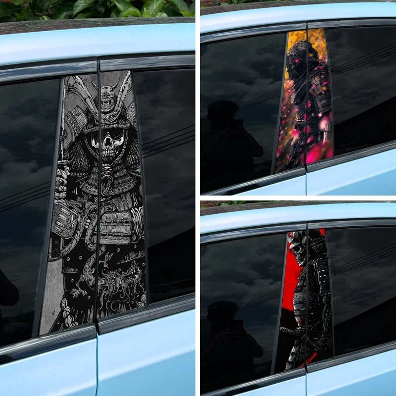 1pc/2pcs JDM Ninja Car Stickers Car B-pillar Vinyl Decals Waterproof Auto Center Pillar Sticker Cover Scratches Vehicle Decor