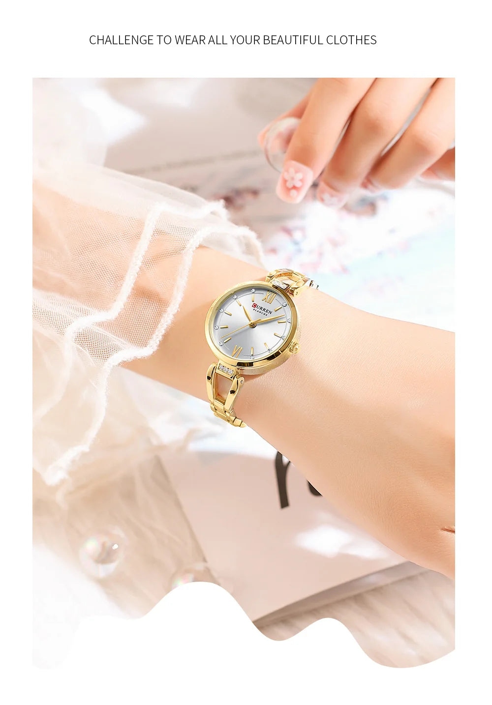 CURREN Brand Retro Quartz Watch Classic Roman Scale Ladies Bracelet Watches Women High Quality Wristwatch Vintage Female Clock