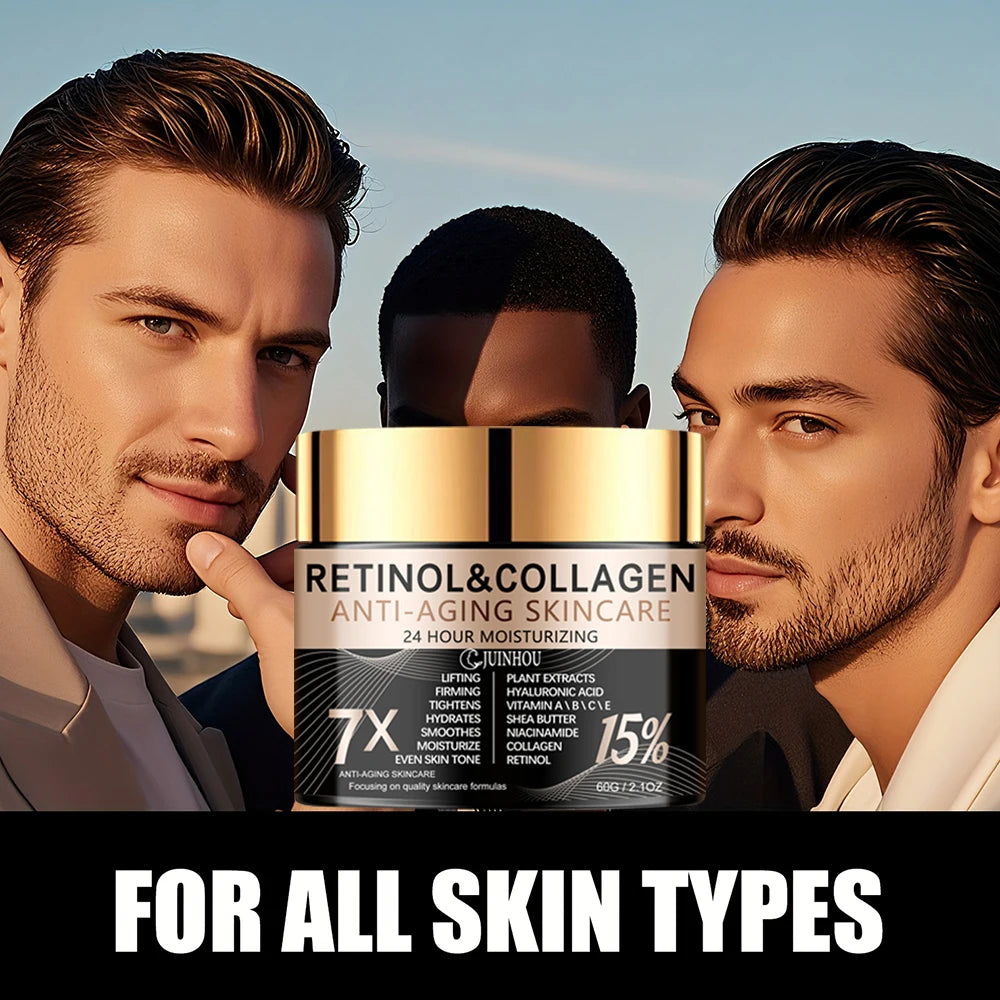 كريم ريتينول وكولاجين للرجال مضاد للشيخوخة ومرطب | JUINHOU Men's Retinol Collagen Anti-Aging Cream Moisturizing
