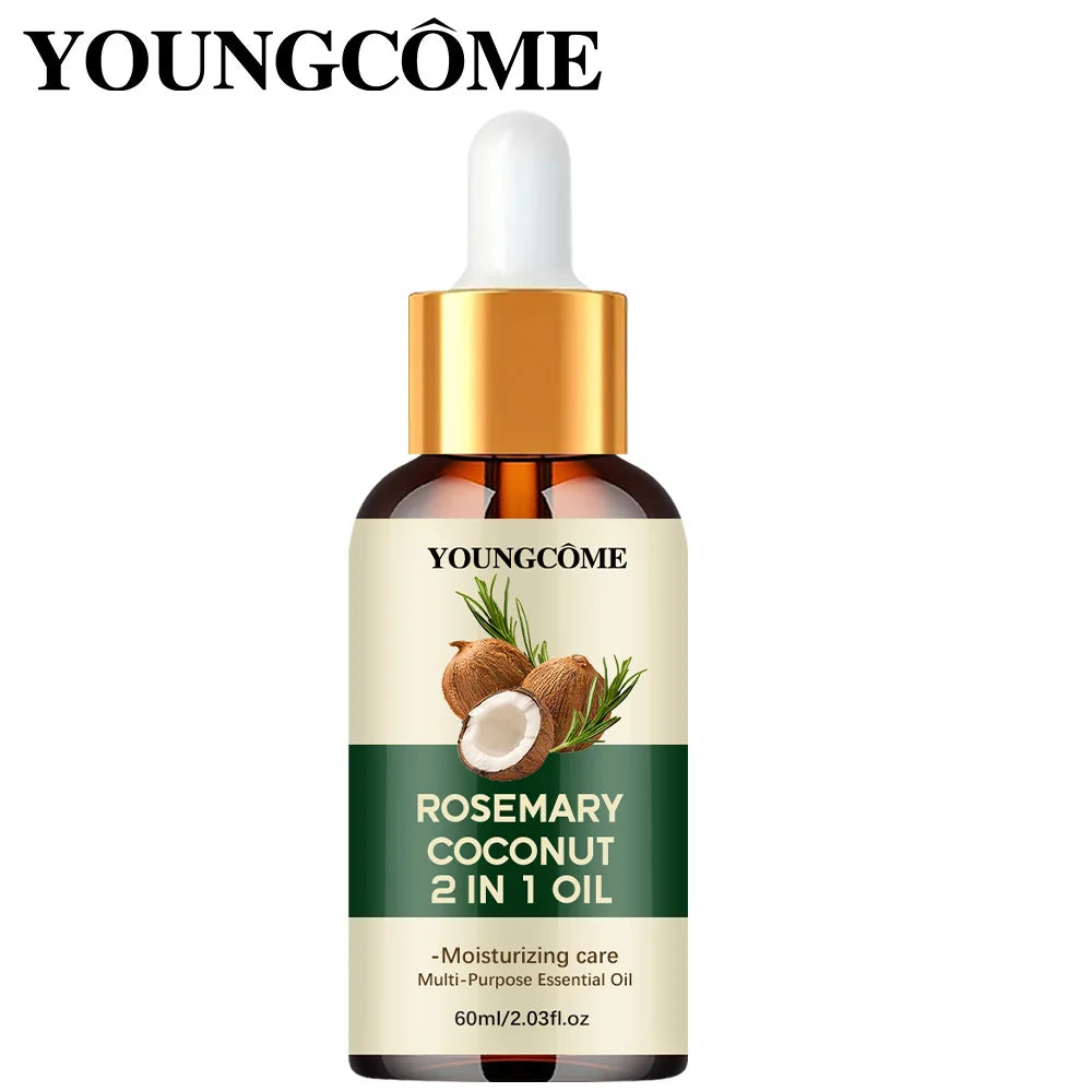 زيت الروزماري وجوز الهند لنمو الشعر وتقوية الجذور | Rosemary Coconut Oil Hair Growth Nourishing Scalp Treatment Loss