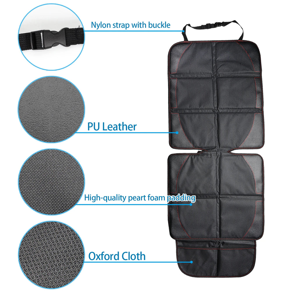 Car Seat Cover Child Children Kids Safety Seat Protective Sheet Mat Pad Auto Baby Seat Protector Pet Dirt Kick Mat Organizer BLK