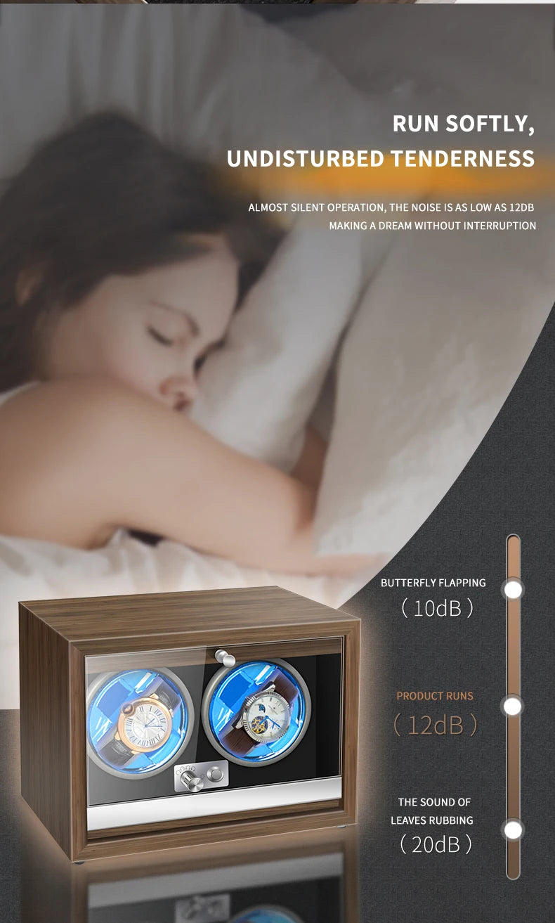 Luxury Wood Automatic Watch Winder Watches Box1 2 3 4 Slots With Japanese Marlboro Movement Watch Cabinet Clock Storage Box