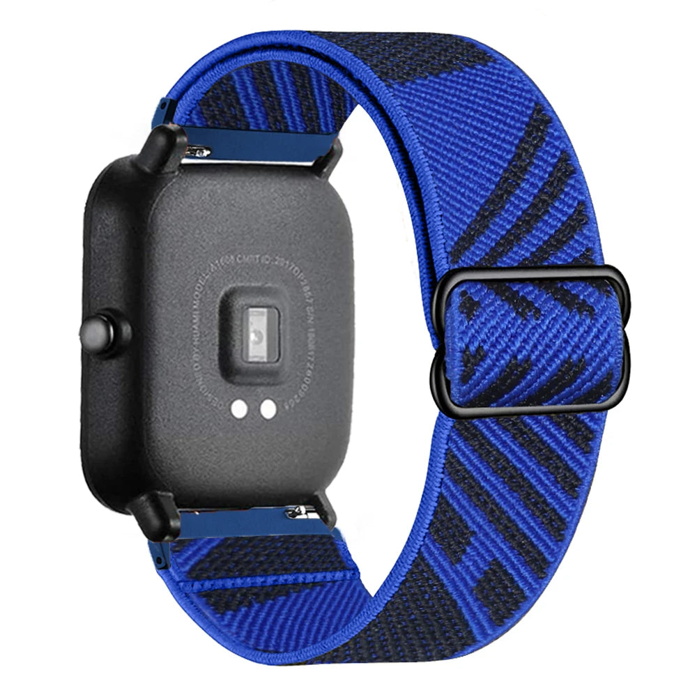 20mm/22mm band For Amazfit GTS 4 /2/2e/3/Mini/GTR 4/3/Pro/GTR2/47mm/42mm/stratos Nylon Elastic Watch Bracelet Amazfit bip strap