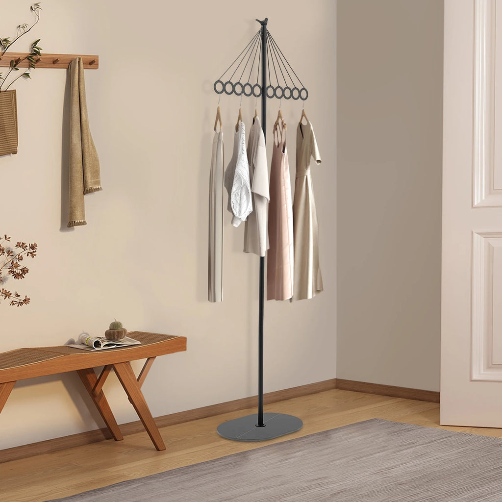 Clothing Rack with 10 Hooks Creative Decorative Metal Clothing Rack Entrance Clothing Rack With Rock Slab Base