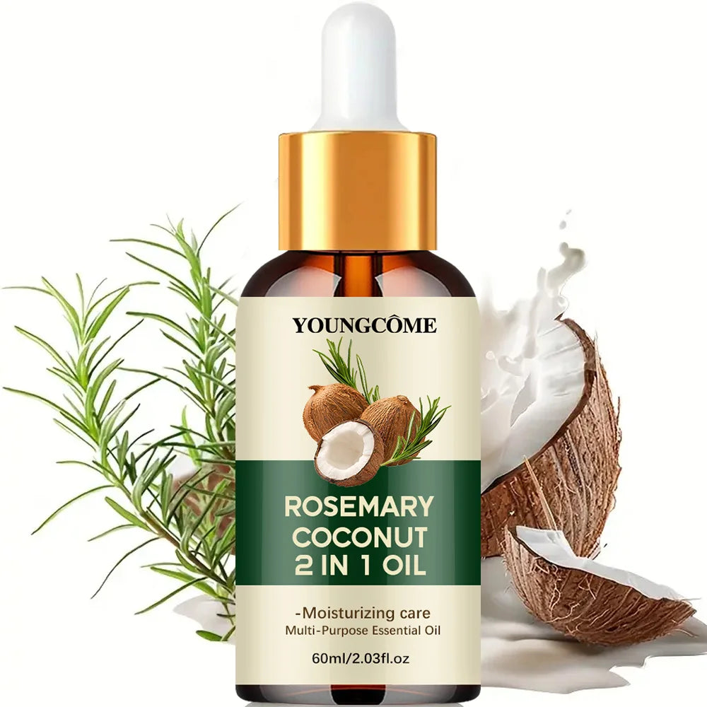 زيت الروزماري وجوز الهند لنمو الشعر وتقوية الجذور | Rosemary Coconut Oil Hair Growth Nourishing Scalp Treatment Loss