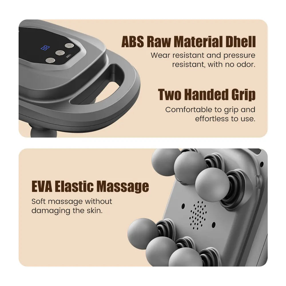 Fascia Gun Muscle Massager Gun High Frequency Back Waist Massage Machine Six-head Body Shoulder Professional Fascia Massage Gun