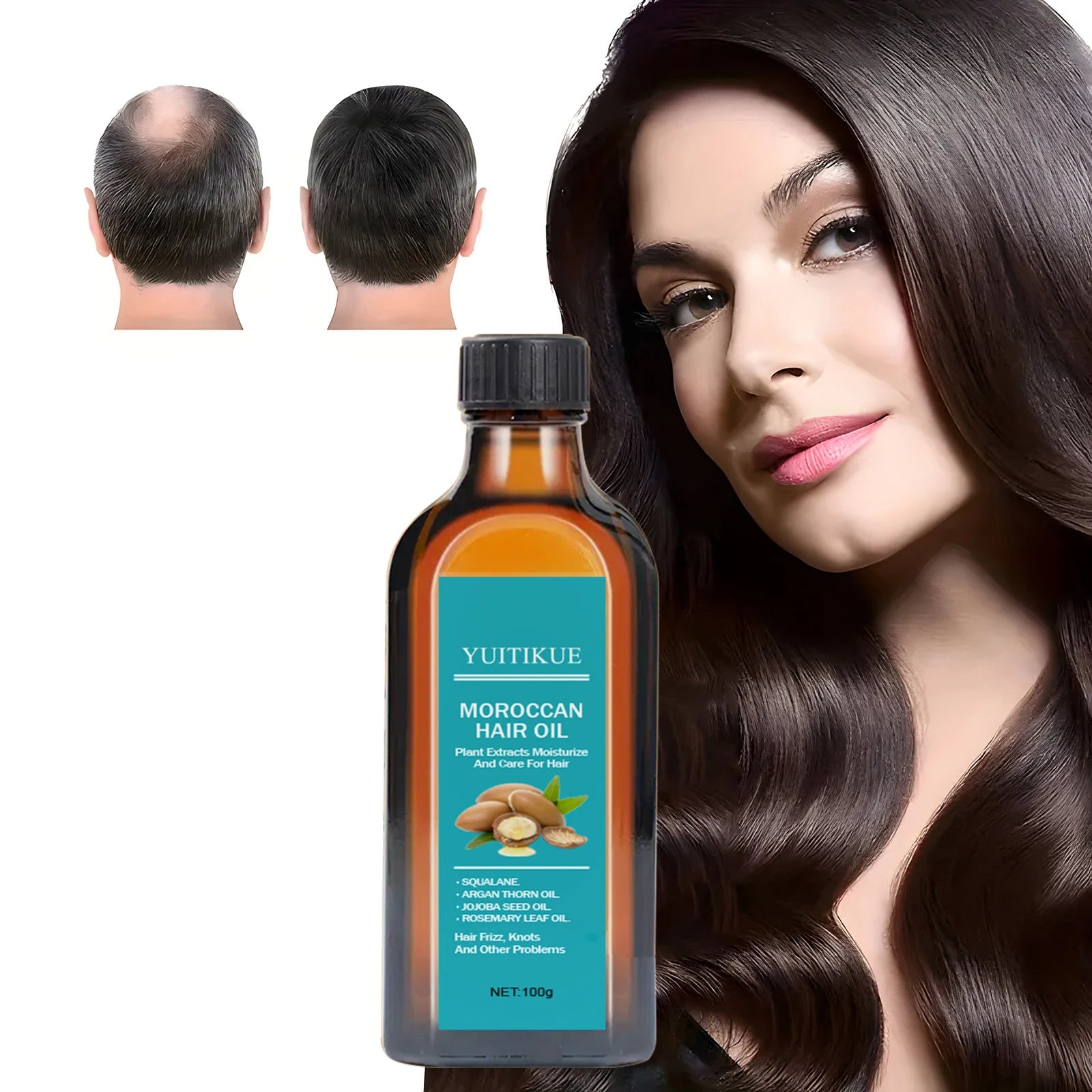 زيت الشعر المغربي بمستخلصات نباتية لإصلاح التجعد والتشابك | Moroccan Hair Oil Plant Extracts Repair Frizz Tangles Hair Care