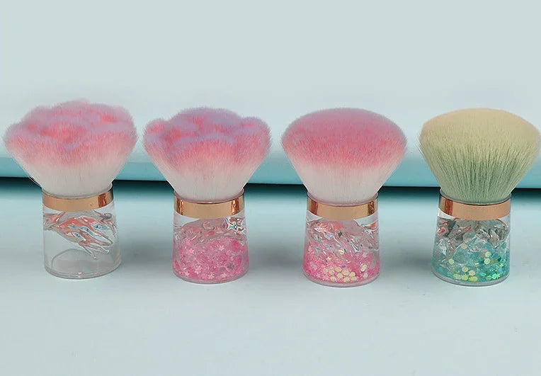 Nail Art Mushroom Rose Head Brush Remove Nail Dust Brush Polish Powder Cleaning Tool Beauty Makeup Brushes Manicure Accessories